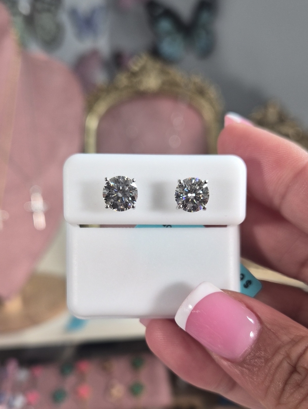 925 Moissanite Stud Earrings 2.40ct